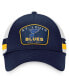 ფოტო #2 პროდუქტის Men's Navy, White St. Louis Blues Fundamental Striped Trucker Adjustable Hat