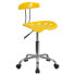 Фото #4 товара Vibrant Yellow And Chrome Swivel Task Chair With Tractor Seat