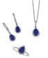 ფოტო #5 პროდუქტის EFFY® Tanzanite (7/8 ct. t.w.) & Diamond (1/8 ct. t.w.) Pear Halo 18" Pendant Necklace in Sterling Silver
