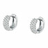 Charming silver hoop earrings with zircons Tesori SAIW144