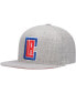 Men's Heather Gray La Clippers Team Logo Snapback Hat