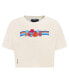 ფოტო #2 პროდუქტის Women's Cream Philadelphia 76ers Retro Striper SJ Cropped Boxy T-Shirt