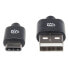 Manhattan USB-C to USB-A Cable - 2m - Male to Male - Black - 480 Mbps (USB 2.0) - Equivalent to Startech USB2AC2M - Hi-Speed USB - Lifetime Warranty - Polybag - 2 m - USB C - USB A - USB 2.0 - 480 Mbit/s - Black