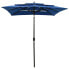 Фото #4 товара Садовый зонт vidaXL 3-слойный Sonnenschirm UV-защита Azurblau 200 x 200 x 240 см