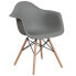 Alonza Series Moss Gray Plastic Chair With Wood Base