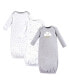 ფოტო #1 პროდუქტის Baby Girl Cotton Gowns, 3-Pack