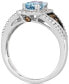 ფოტო #5 პროდუქტის Sea Blue Aquamarine (5/8 ct. t.w.) & Diamond (1/3 ct. t.w.) Beaded Ring in 14k White Gold