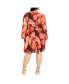 Фото #2 товара Plus Size Mischa Print Floral Sheer Sleeves Dress