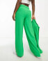 Фото #2 товара JDY high waisted wide leg trouser co-ord in bright green