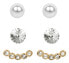 Earrings Set Ear Cuff 4-in-1 Crystal White Gold