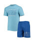 Фото #1 товара Men's Royal, Light Blue Kansas City Royals Meter T-shirt and Shorts Sleep Set