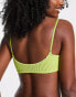 Фото #2 товара Weekday scoop neck crinkle bikini top in green