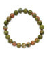 ფოტო #2 პროდუქტის 8mm Unakite Agate Beaded Stretch Bracelet