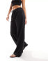 Pimkie drawstring wide leg trousers in black Черный, 34 - фото #5