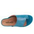 Softwalk Corsica S2002-462 Womens Blue Narrow Leather Slides Sandals Shoes