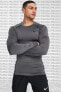 Pro Dri Fit Men's Tight Fit Top Slim Fit Uzun Kollu Antrasit Sweatshirt Body