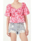 ფოტო #2 პროდუქტის Women's Floral Printed Bow Top