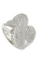 Фото #1 товара Suzy Levian Sterling Silver Cubic Zirconia Pave Puff "X" Ring