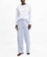 ფოტო #1 პროდუქტის Women's Two-Piece Striped Cotton Pajamas