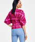 ფოტო #2 პროდუქტის Women's Tie-Sleeve Top, Created for Macy's