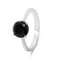 Timeless silver ring with black zircon RI057WBC