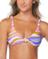 ფოტო #3 პროდუქტის Juniors' Jamaica Printed Knot-Front Bikini Top