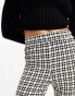 Noisy May Tall flared trousers in black houndstooth WHT BLK HOUNDSTOOTH, XS - фото #8