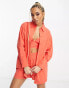 Фото #1 товара Signature 8 co-ord oversized shirt in orange