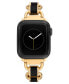 Фото #1 товара Браслет Anne Klein Gold Tone Alloy Black Enamel 42/44/45/Ultra/Ultra 2 Apple Watch