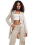 Weekday Zoe co-ord linen blend longline blazer in beige