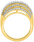 ფოტო #4 პროდუქტის Diamond Round & Baguette Multirow Statement Ring (1 ct. t.w.) in 14k Gold-Plated Sterling Silver