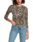 Фото #1 товара Minnie Rose Leopard Cashmere-Blend Sweater Women's