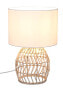 Фото #2 товара LED Tischlampe Rattan Stoff Boho Stil