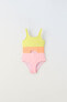 6-14 years/ colour block swimsuit