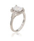 ფოტო #4 პროდუქტის Suzy Levian Sterling Silver Emerald Cut Cubic Zirconia Multi-Cut Engagement Ring