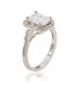 ფოტო #4 პროდუქტის Suzy Levian Sterling Silver Emerald Cut Cubic Zirconia Multi-Cut Center Stone Ring