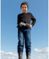 ფოტო #2 პროდუქტის Boy Packable Windbreaker Black Printed Dinos Skeletons - Child