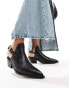 AllSaints Desola leather western mules in black