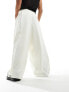 Фото #7 товара ASOS DESIGN smart extreme wide leg textured fabric in ecru