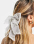 ASOS DESIGN hair bow in white with pearls