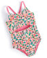 Фото #1 товара Big Girls Blurred Floral One-Piece Swimsuit, Created For Macy's