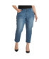 Plus Size Unraveled Hem Ankle Jeans