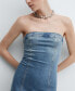 ფოტო #5 პროდუქტის Women's Strapless Denim Dress