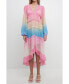 Фото #2 товара Women's TIe Dye Print Ruffle High-Low Dress