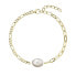 Stylish gold-plated bracelet with real pearl 23026.1