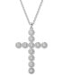 ფოტო #1 პროდუქტის Silver-Tone Insigne Crystal Cross Pendant Necklace, 15-3/4" + 2-3/4" extender