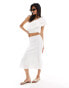 Фото #8 товара Abercrombie & Fitch co-ord one shoulder ruffle top in white