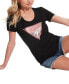 ფოტო #5 პროდუქტის Women's Embellished Triangle Logo Scoop-Neck T-Shirt