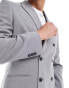 ASOS DESIGN double breasted slim suit jacket in grey grau, Chest 36 Short - фото #3