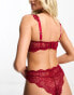 Фото #13 товара ASOS DESIGN Fuller Bust Sienna lace balcony bra with frill in red